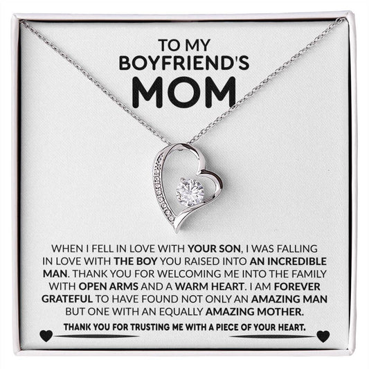 To My Boyfriend's Mom - Thank You For Trusting Me - Forever Love Necklace - Personalize Memories