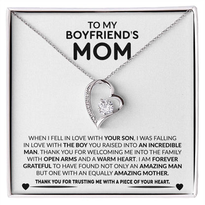 To My Boyfriend's Mom - Thank You For Trusting Me - Forever Love Necklace - Personalize Memories