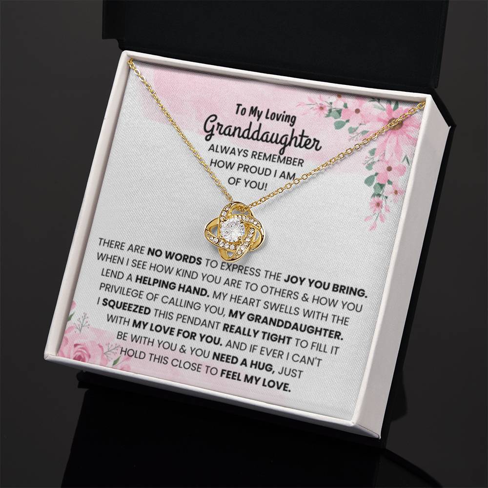 To My Granddaughter Necklace – Birthday, Graduation Special Gift for Granddaughter – Love Knot Necklace - Personalize Memories