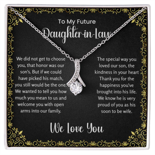 To My Future Daughter In Law - Alluring Beauty Necklace - Gift for Bonus Daughter - Personalize Memories