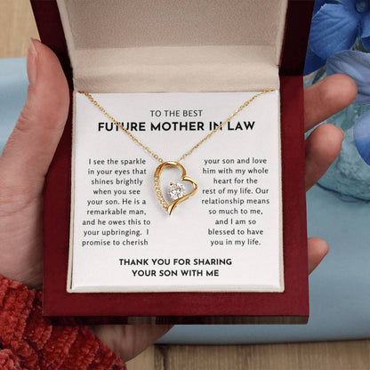 To The Best Future Mother In Law - Thank You For Sharing Your Son With Me - Forever Love Necklace - Personalize Memories