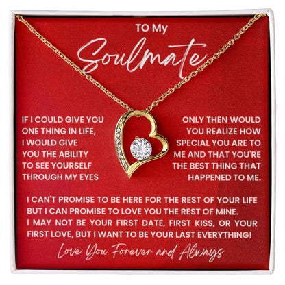 To My Soulmate Necklace - Special Gift for Birthday & Valentine’s Day - Forever Love Necklace - Personalize Memories