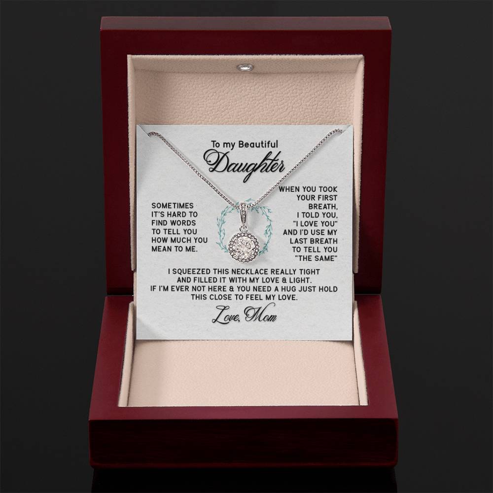 To My Daughter Necklace - Best Gift for Daughter’s Birthday from a Loving Mom - Eternal Hope Necklace - Personalize Memories