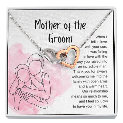 Mother of the Groom Present - Our relationship means so much to me - Interlocking Hearts Necklace - Personalize Memories