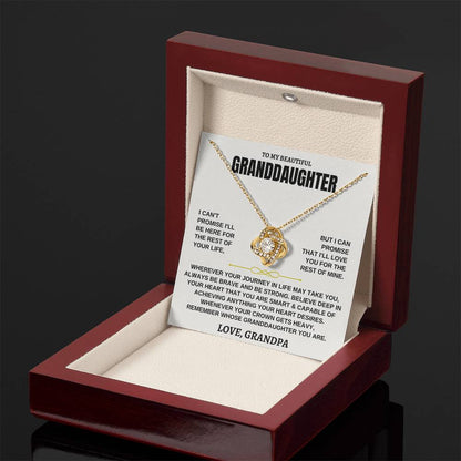 To My Beautiful Granddaughter - I'll Love You For The Rest Of Mine - Love Knot Necklace - Gift for Granddaughter from Grandpa - Personalize Memories