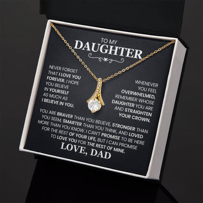 To My Daughter Necklace – Daughter Necklace for Graduation Birthday Occasions from Dad – Alluring Beauty Necklace - Personalize Memories