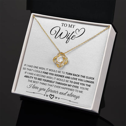 Gift for Wife from Husband - I Love You forever & Always - Love Knot Necklace - Personalize Memories