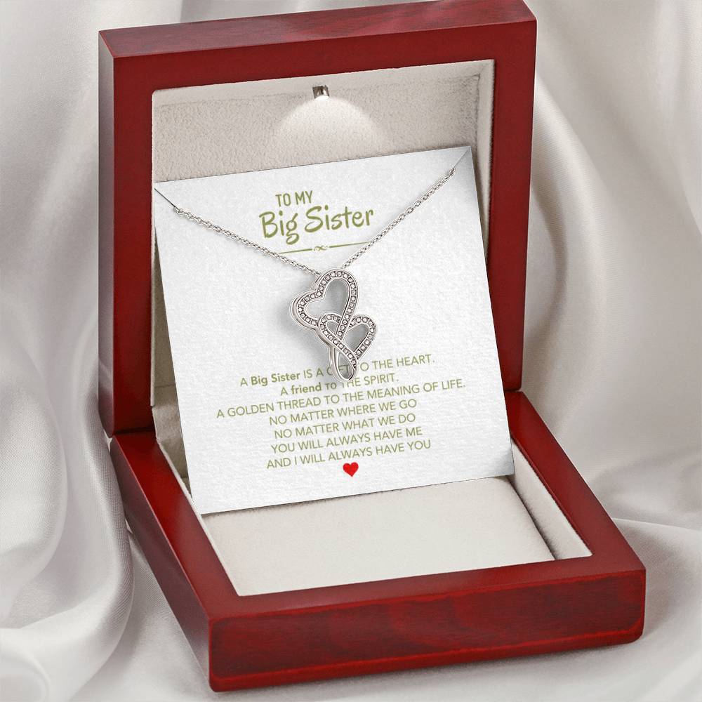 To My Big Sister Necklace - A Big Sister Is A Gift To The Heart - Gift for Sister - Heart-to-heart Necklace - Personalize Memories