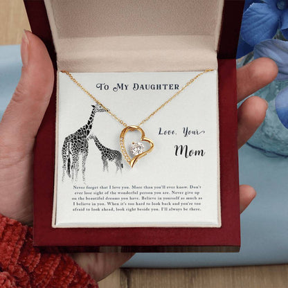 To My Daughter Necklace - Meaningful Daughter Gift from Mom for Forever Love & Support - Forever Love Necklace - Personalize Memories