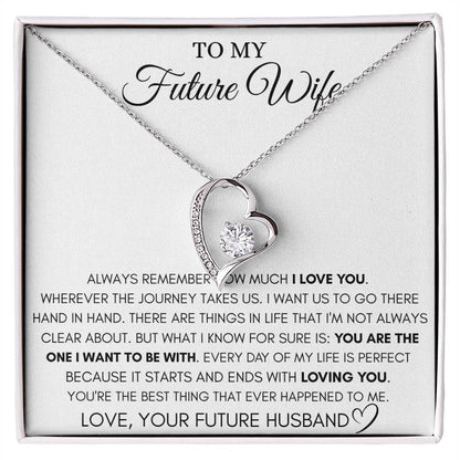 To My Future Wife - Always Remember How Much I Love You - Forever Love Necklace Gift from Future Husband - Personalize Memories