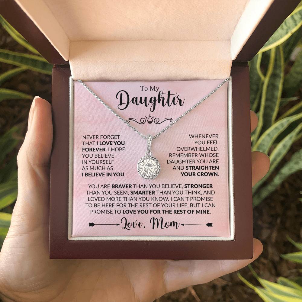 To My Daughter - Never Forget That I Love You - Eternal Hope Necklace Gift from Mom - Personalize Memories