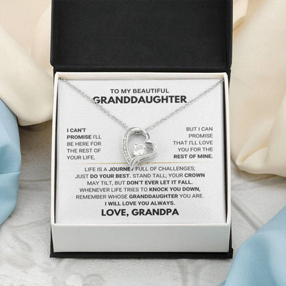 To My Granddaughter Necklace – Jewelry for Granddaughter on Graduation Birthday Events from Grandpa – Forever Love Necklace - Personalize Memories