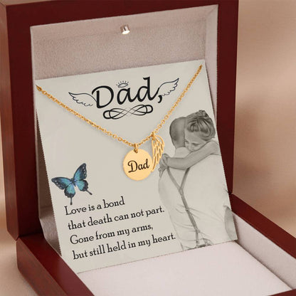 Angel Wing Dad Necklace - Love Is a Bond - Daddy Memorial Gift