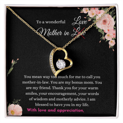 Mother In Law Gift from Daughter In Law - I am blessed to have you in my life - Forever Love Necklace - Personalize Memories