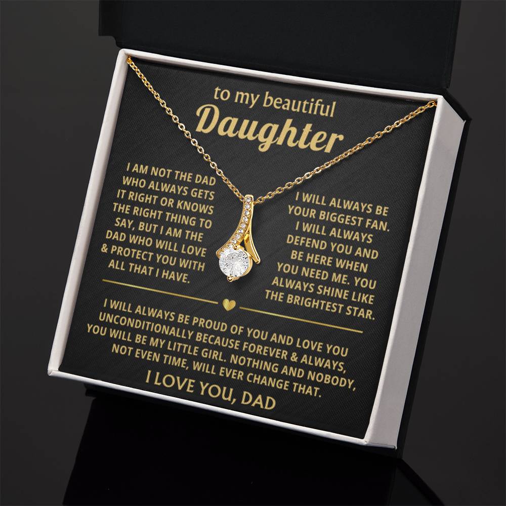 To My Daughter Necklace - Sentimental Surprise Gift from Dad - Alluring Beauty Necklace - Personalize Memories