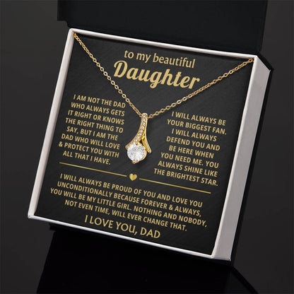 To My Daughter Necklace - Sentimental Surprise Gift from Dad - Alluring Beauty Necklace - Personalize Memories