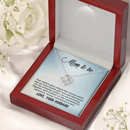 To a wonderful first time Mom - Love Knot Necklace - Best Gift from Husband to New Mom - Personalize Memories