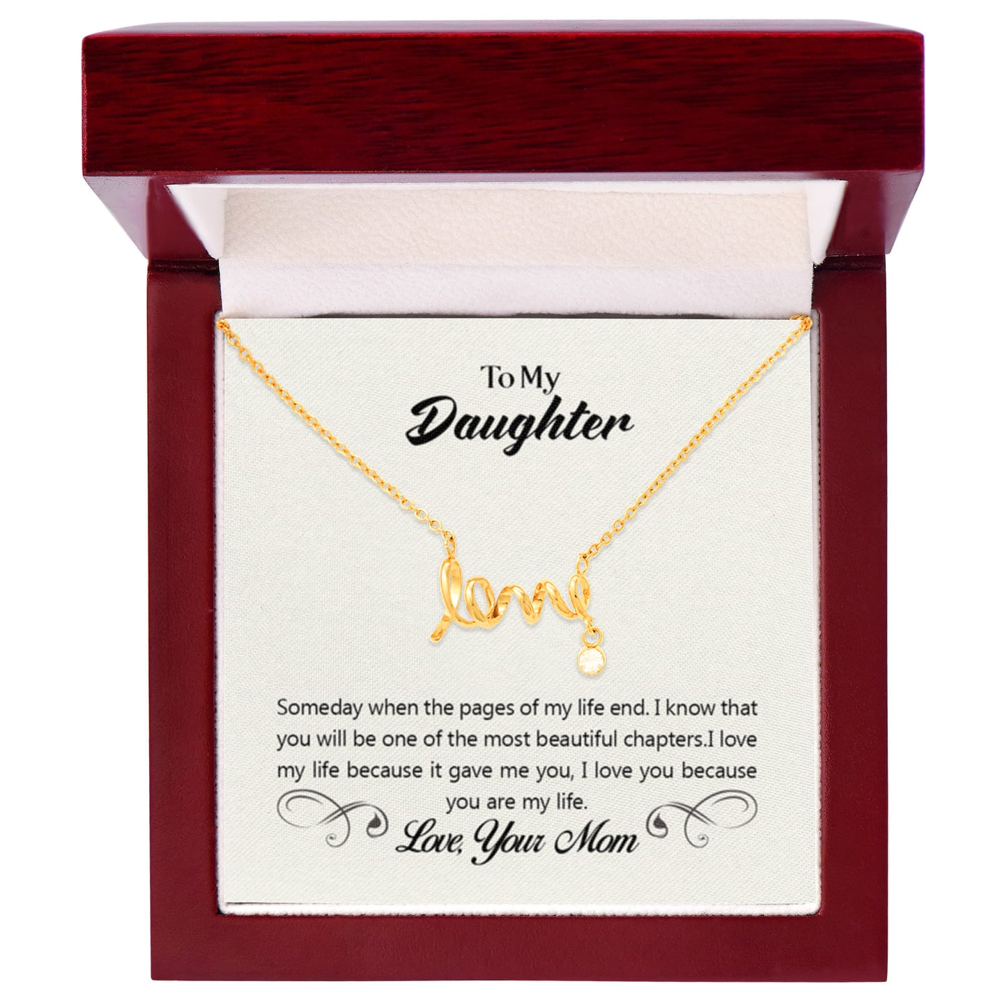 To My Daughter Necklace – Gift for Daughter from Mom – Scripted Love Necklace - Personalize Memories
