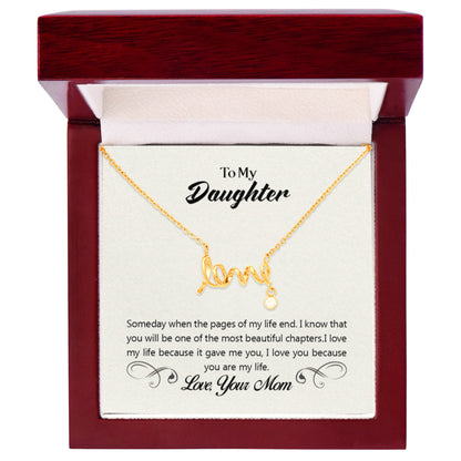 To My Daughter Necklace – Gift for Daughter from Mom – Scripted Love Necklace - Personalize Memories
