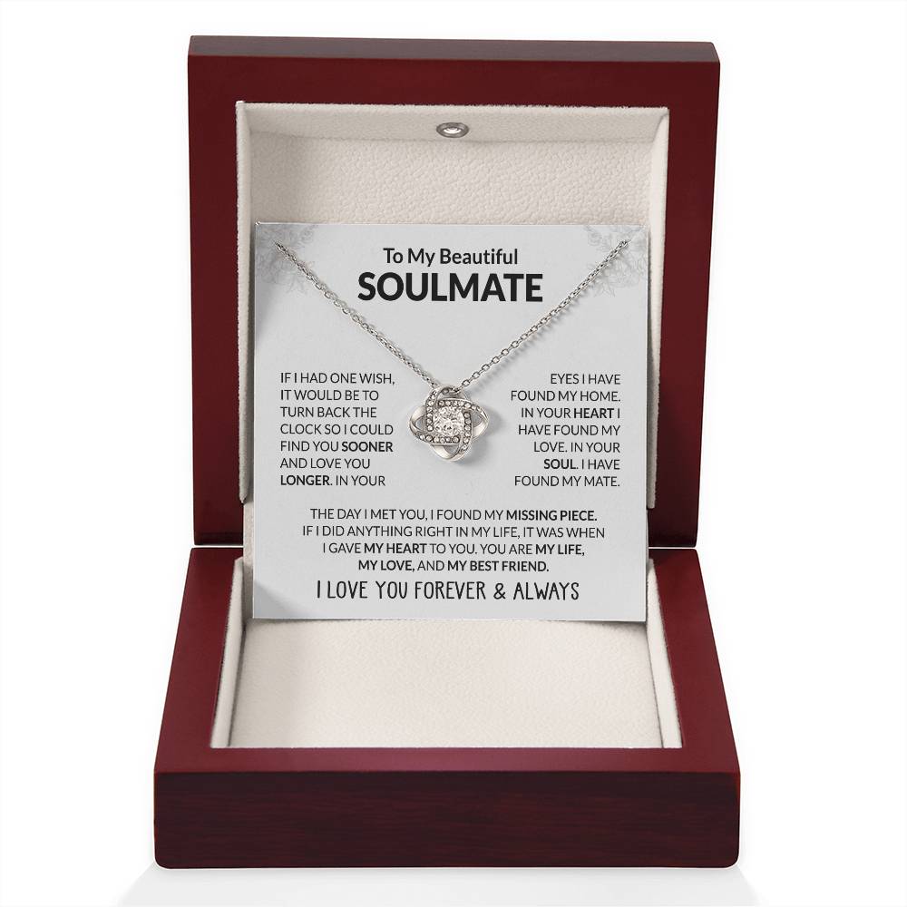 Gift for Soulmate - The Day I Met You - Love Knot Necklace - Personalize Memories