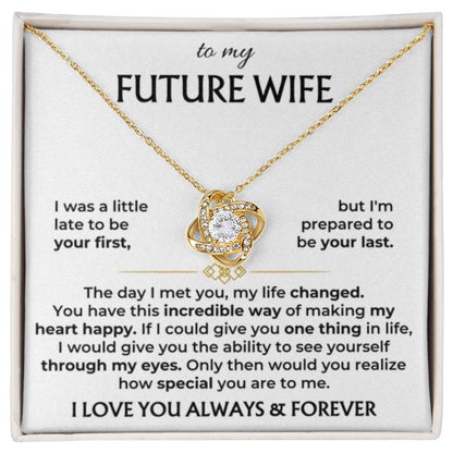 Future Wife Gift - Beautiful Necklace for Girlfriend for Birthday, Christmas & Romantic Moments - Love Knot Necklace - Personalize Memories
