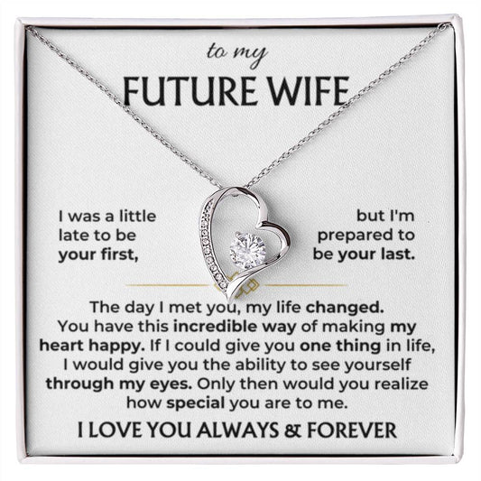 Future Wife Necklace - Romantic Jewelry Gift for Girlfriend for Valentine’s Day, Birthday & Proposal Celebrations - Forever Love Necklace - Personalize Memories