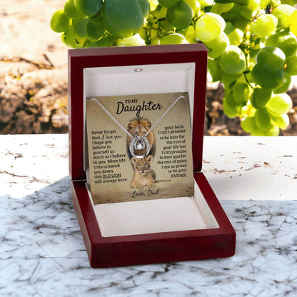 To My Beautiful Daughter - Old Lion - Lucky In Love Necklace from Dad - Personalize Memories