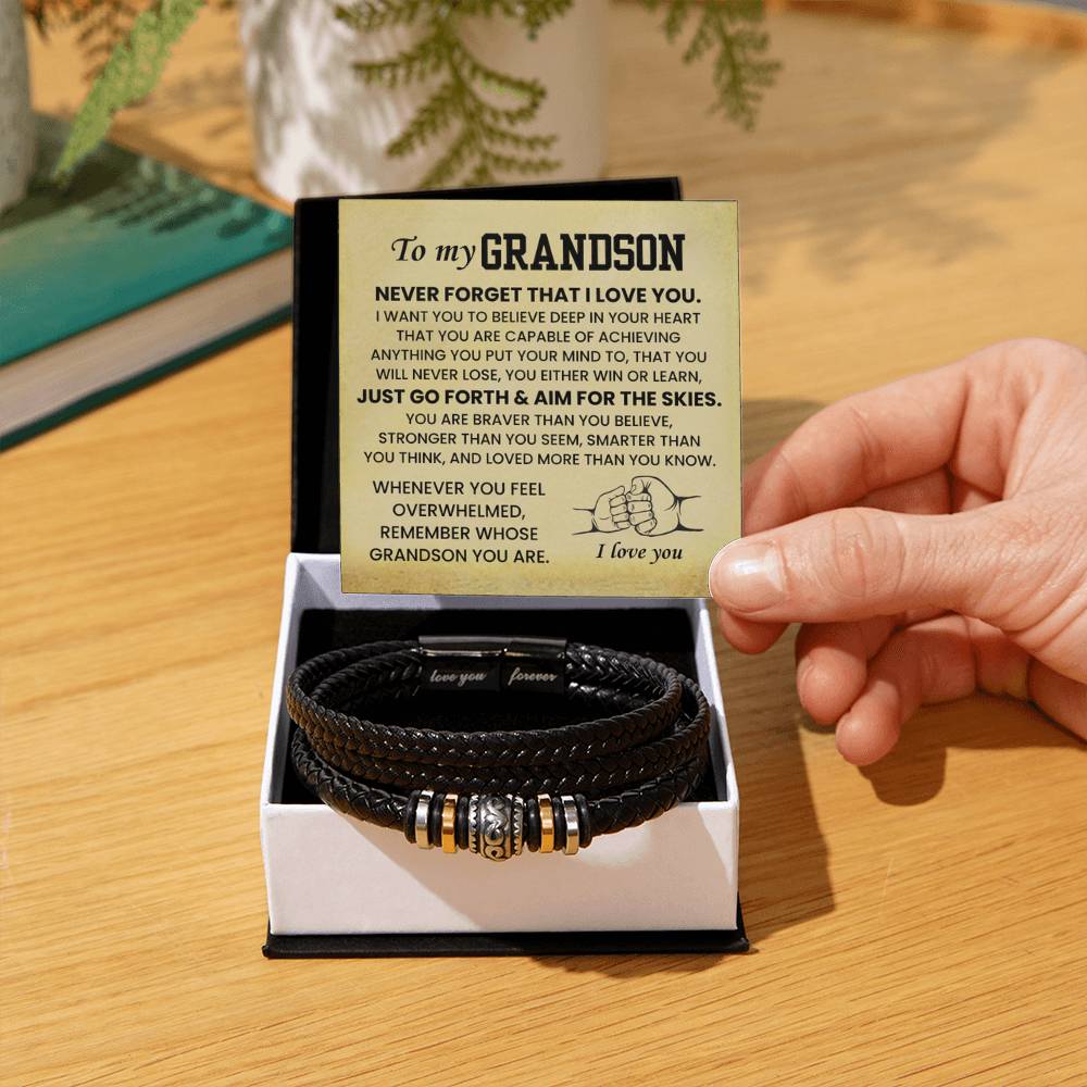 Grandson Graduation, Birthday Gift – Love You Forever Bracelet - Personalize Memories
