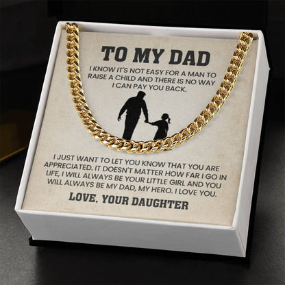 To My Dad Gift from Daughter - Cuban Link Chain - Personalize Memories
