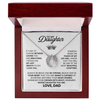 To My Daughter Necklace - Best Proud Dad Jewelry Gift for Daughter’s Special Days & Celebrations - Lucky In Love Necklace - Personalize Memories