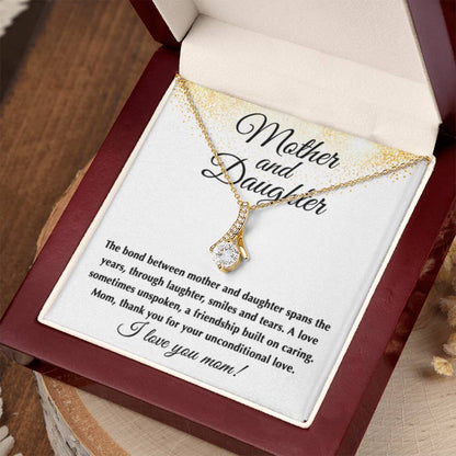 Mother and Daughter Gift - I Love You Mom - Alluring Beauty Necklace - Personalize Memories