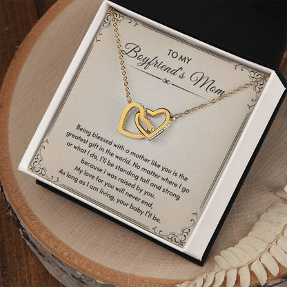 To My Boyfriend's Mom - My love for you will never end - Interlocking Hearts Necklace - Personalize Memories