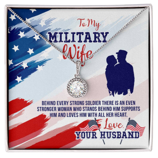To My Military Wife from Husband - Eternal Hope Necklace - Personalize Memories