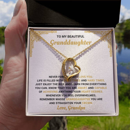 To My Granddaughter Necklace – Grandma Gift for Granddaughter Christmas Graduation – Forever Love Necklace - Personalize Memories