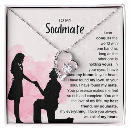 To My Soulmate Necklace - Romantic Jewelry Gift for Her for Christmas & Special Dates - Forever Love Necklace - Personalize Memories