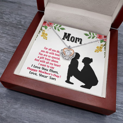 Happy Mother's Day Present - Mom you are so special - Crown Pendant Necklace - Personalize Memories