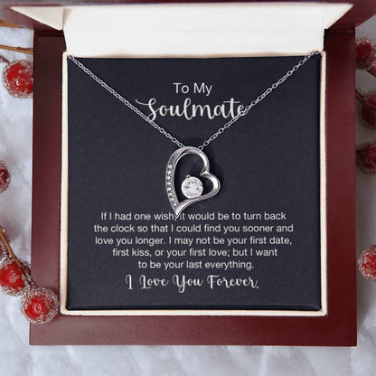 To My Soulmate Necklace - Long Distance Relationship Soulmate Gift for Romantic Occasions - Forever Love Necklace - Personalize Memories