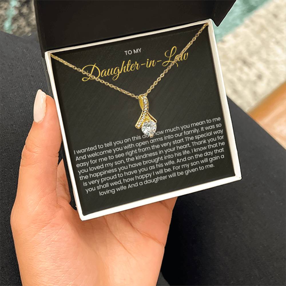 To My Daughter In Law - Gift for Daughter in Law - Alluring Beauty Necklace - Personalize Memories