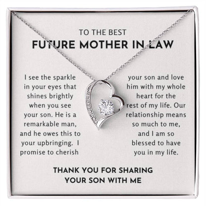To The Best Future Mother In Law - Thank You For Sharing Your Son With Me - Forever Love Necklace - Personalize Memories