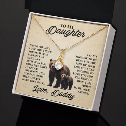 To My Daughter Necklace – Daughter Christmas Graduation Jewelry Gift from Daddy – Alluring Beauty Necklace - Personalize Memories