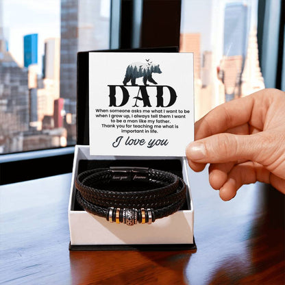 Bracelet Gift for Dad from Child's - Love You Forever Bracelet - Personalize Memories