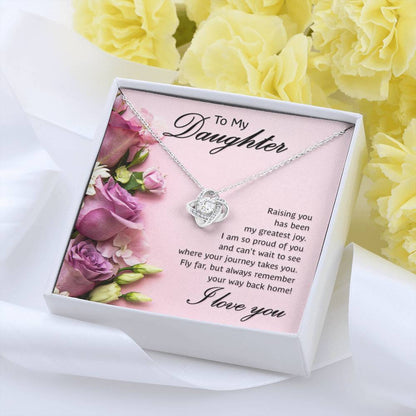 To My Daughter Necklace – Perfect Daughter Gift for Graduation & Birthday – Love Knot Necklace - Personalize Memories