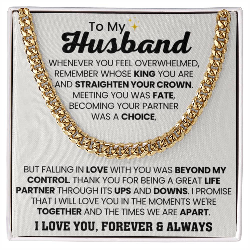 Cuban Link Chain for Him - Valentine’s Day & Anniversary Husband Gift from Wife - Personalize Memories