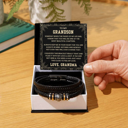 Gift for Grandson – Grandma Edition – Birthday, Graduation – Love You Forever Bracelet - Personalize Memories