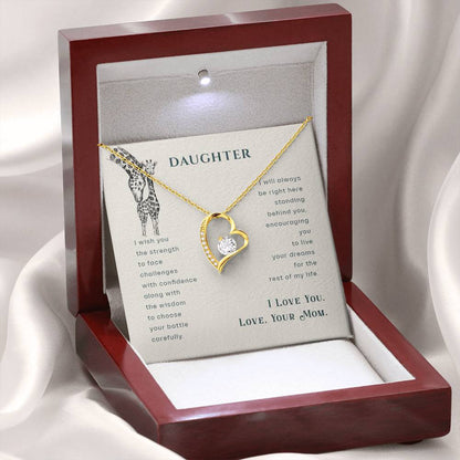 To My Daughter Necklace - Sentimental Jewelry Gift from Mom for Graduation & Life Achievements - Forever Love Necklace - Personalize Memories
