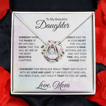 To My Daughter Necklace – Daughter’s Jewelry Gift by Mom – Lucky In Love Necklace - Personalize Memories