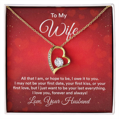 To My Beautiful Wife Necklace - Heartwarming Gift from Husband for Birthday, Anniversary & Valentine’s Day - Forever Love Necklace - Personalize Memories