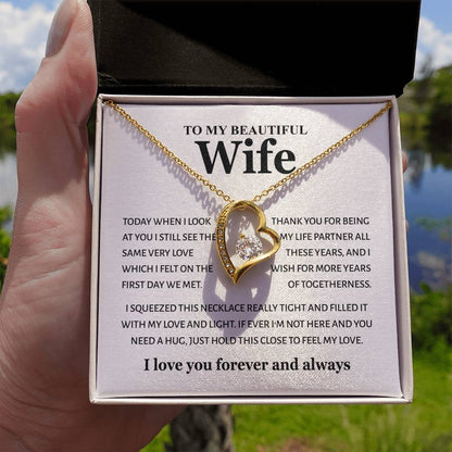 To My Beautiful Wife - Feel My Love - Forever Love Necklace Gift from Husband - Personalize Memories