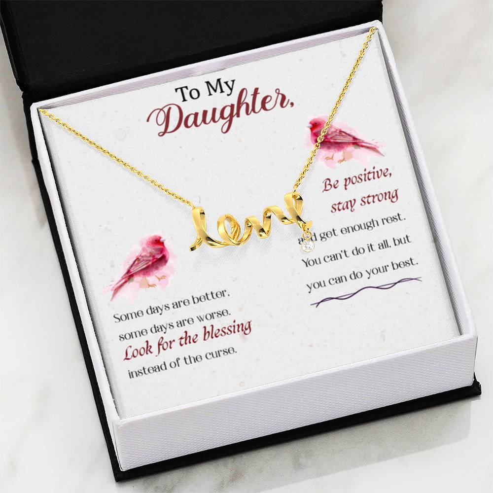 To My Daughter Necklace – Birthday Graduation Special Gift for Daughter – Scripted Love Necklace - Personalize Memories