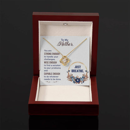 To my Mother - Just breathe - Love Knot Necklace - Personalize Memories